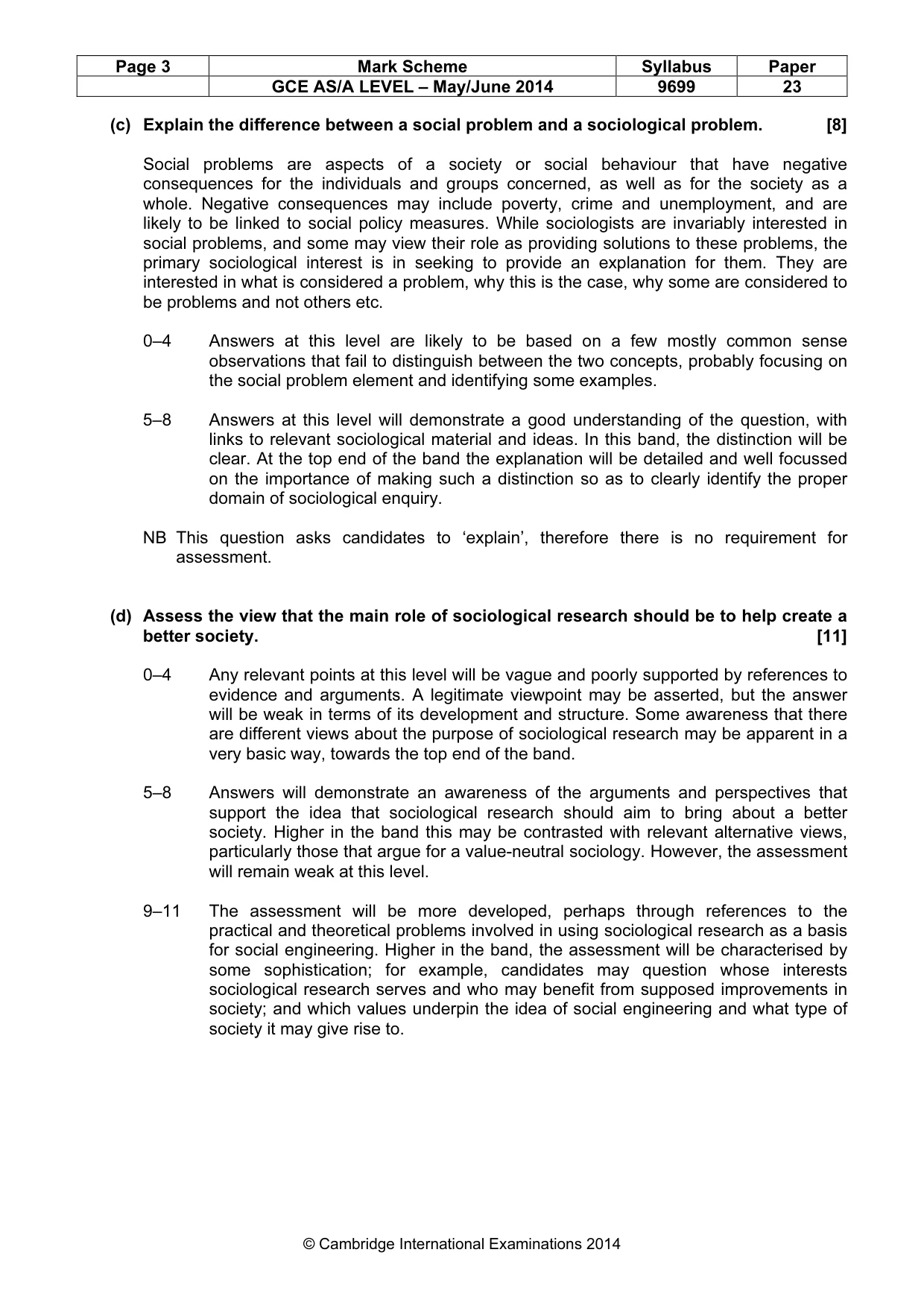 Mark scheme, page 3 of 5