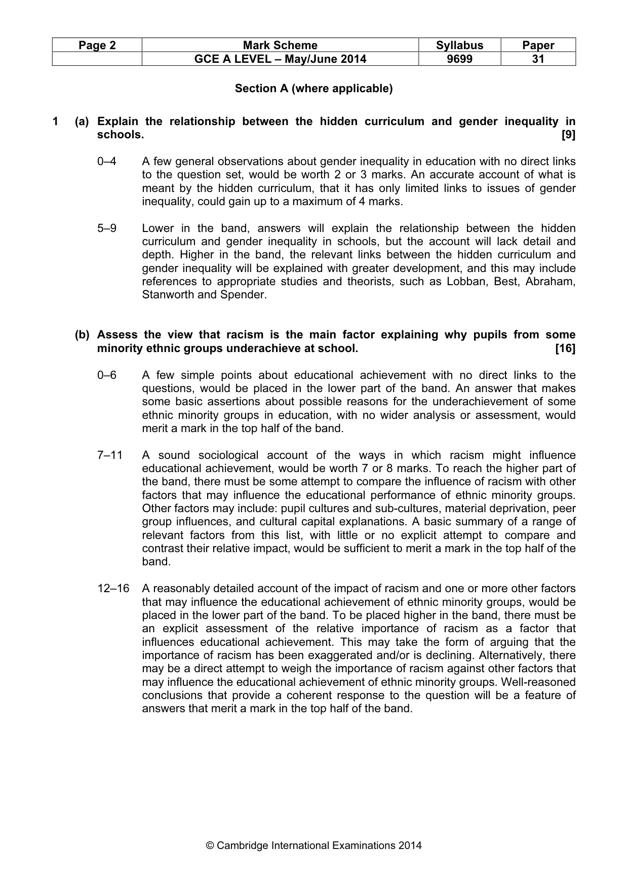 Mark scheme, page 2 of 9
