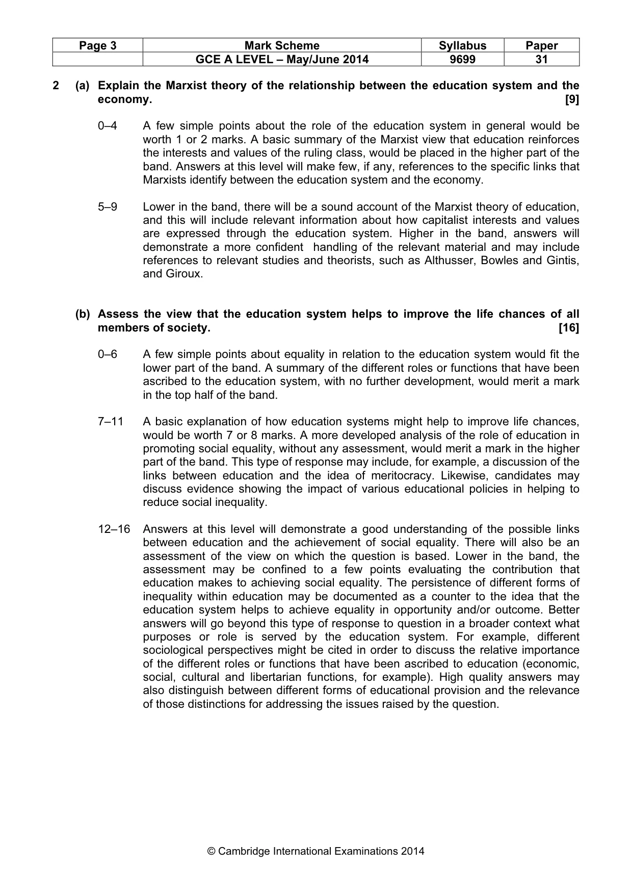 Mark scheme, page 3 of 9