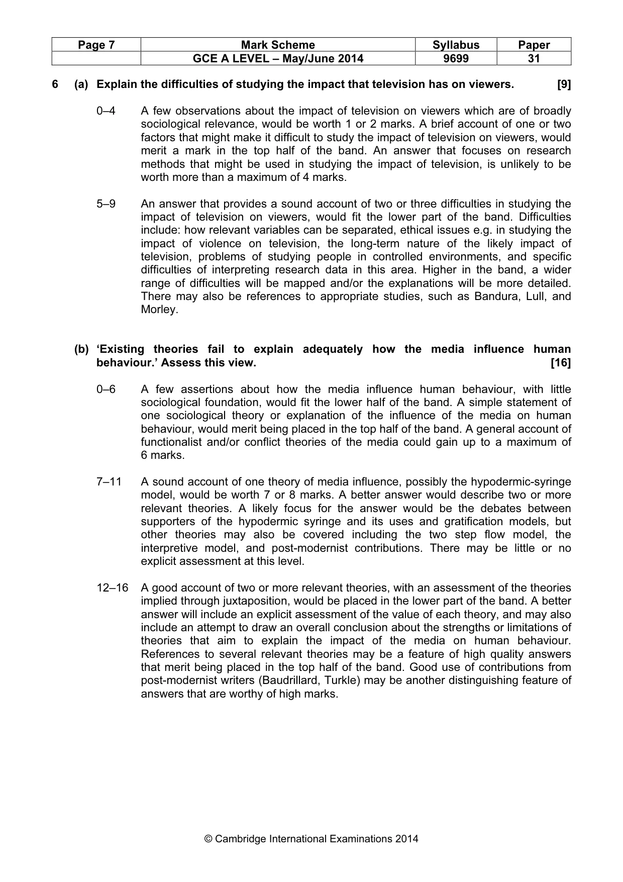 Mark scheme, page 7 of 9