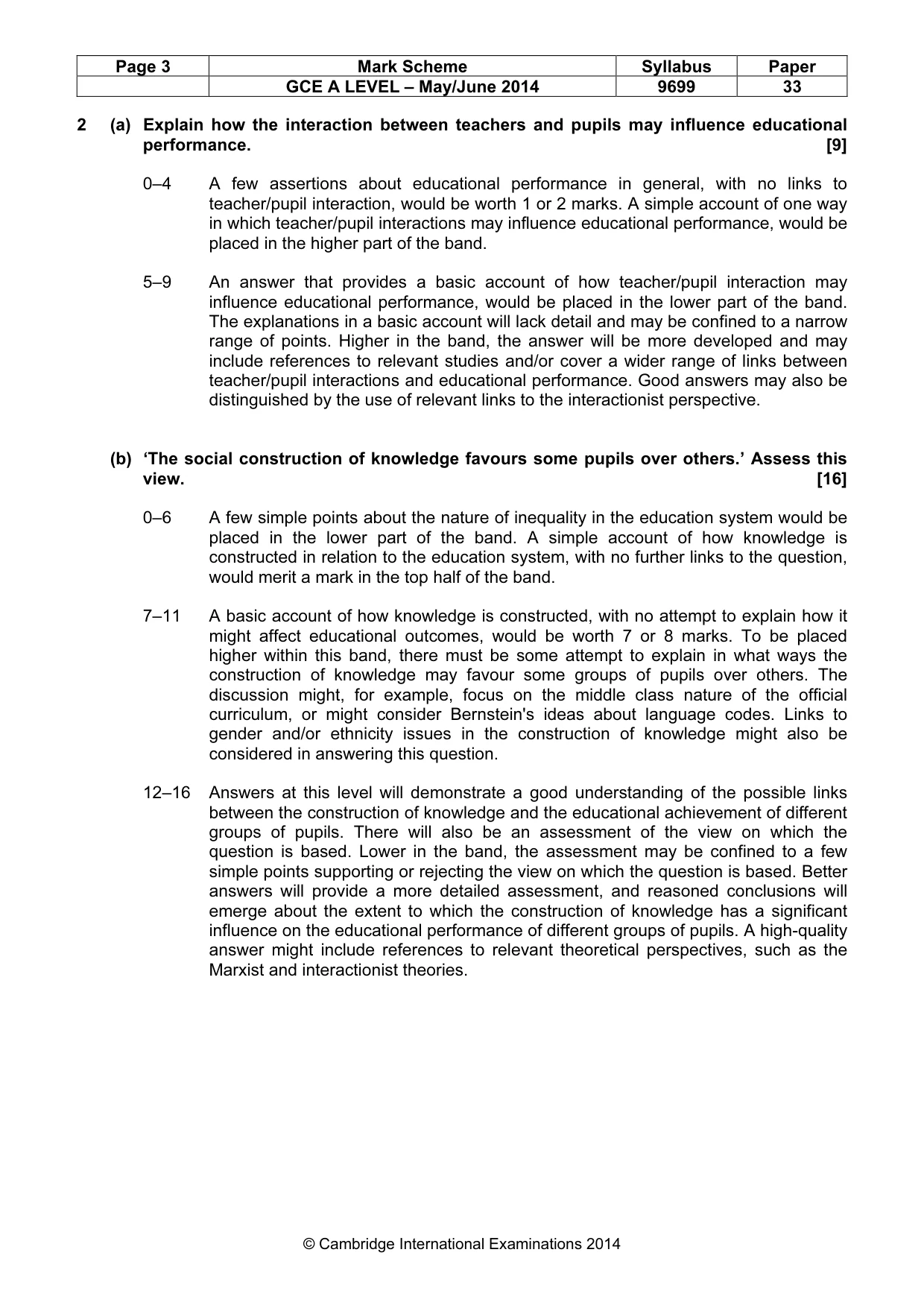 Mark scheme, page 3 of 9