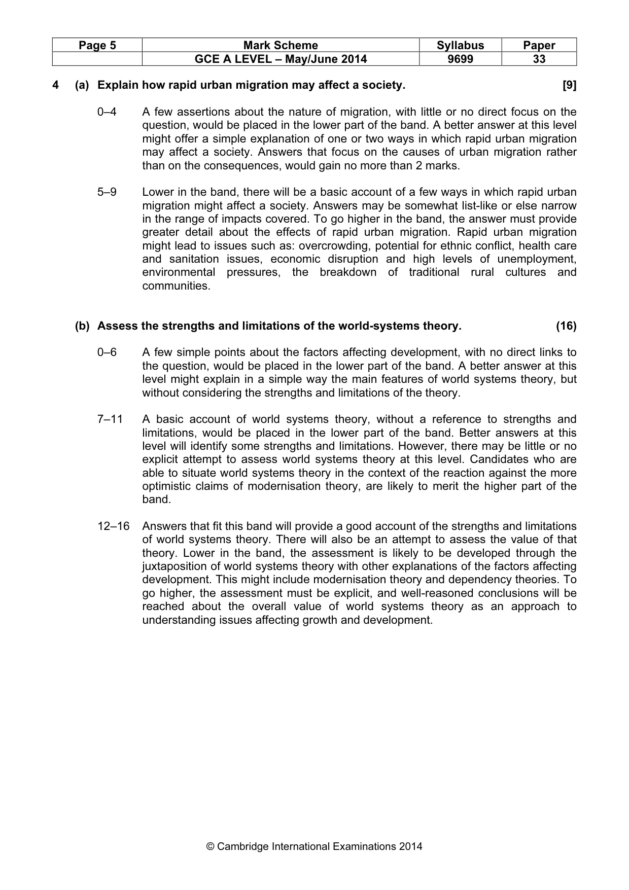 Mark scheme, page 5 of 9