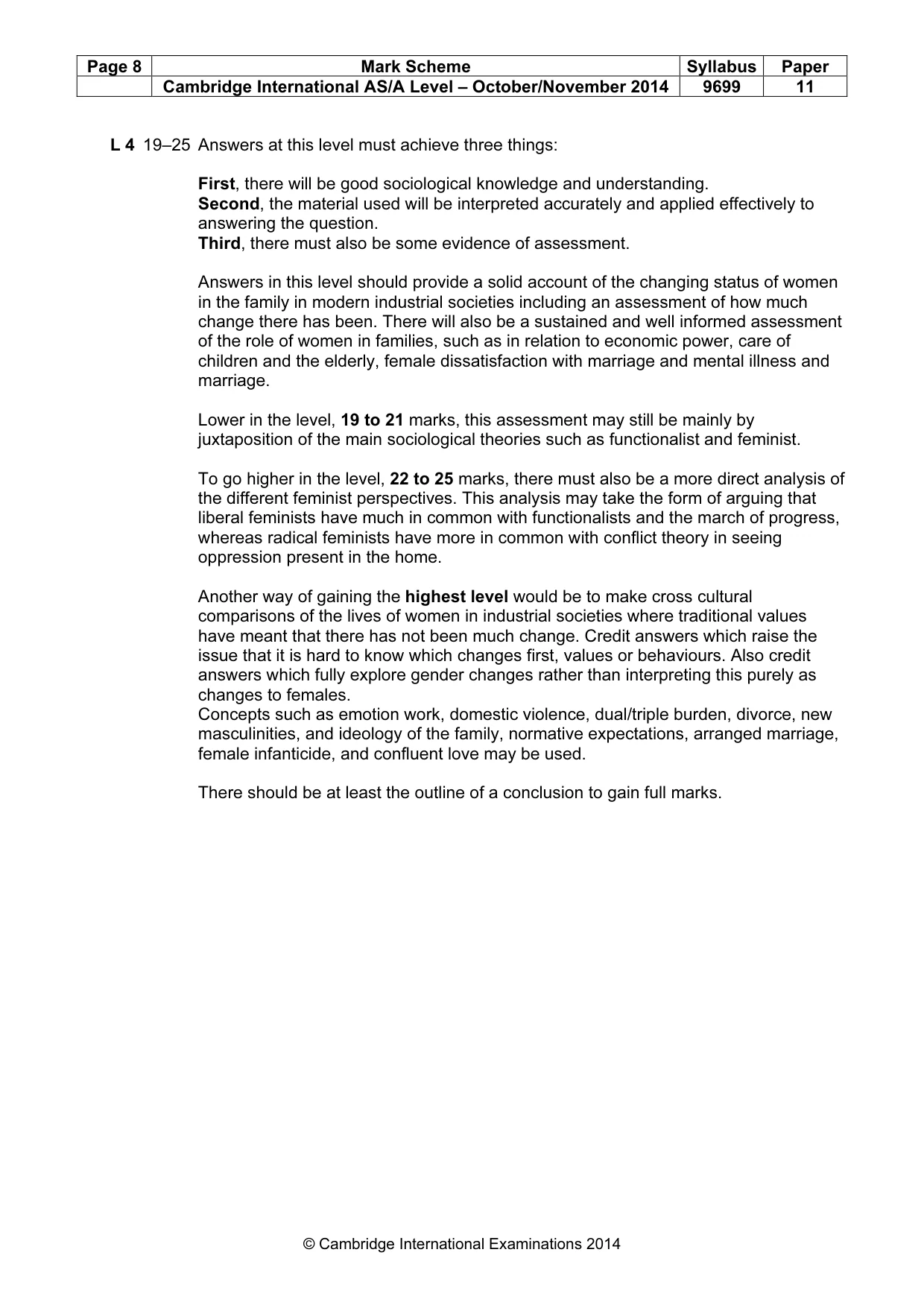Mark scheme, page 8 of 8
