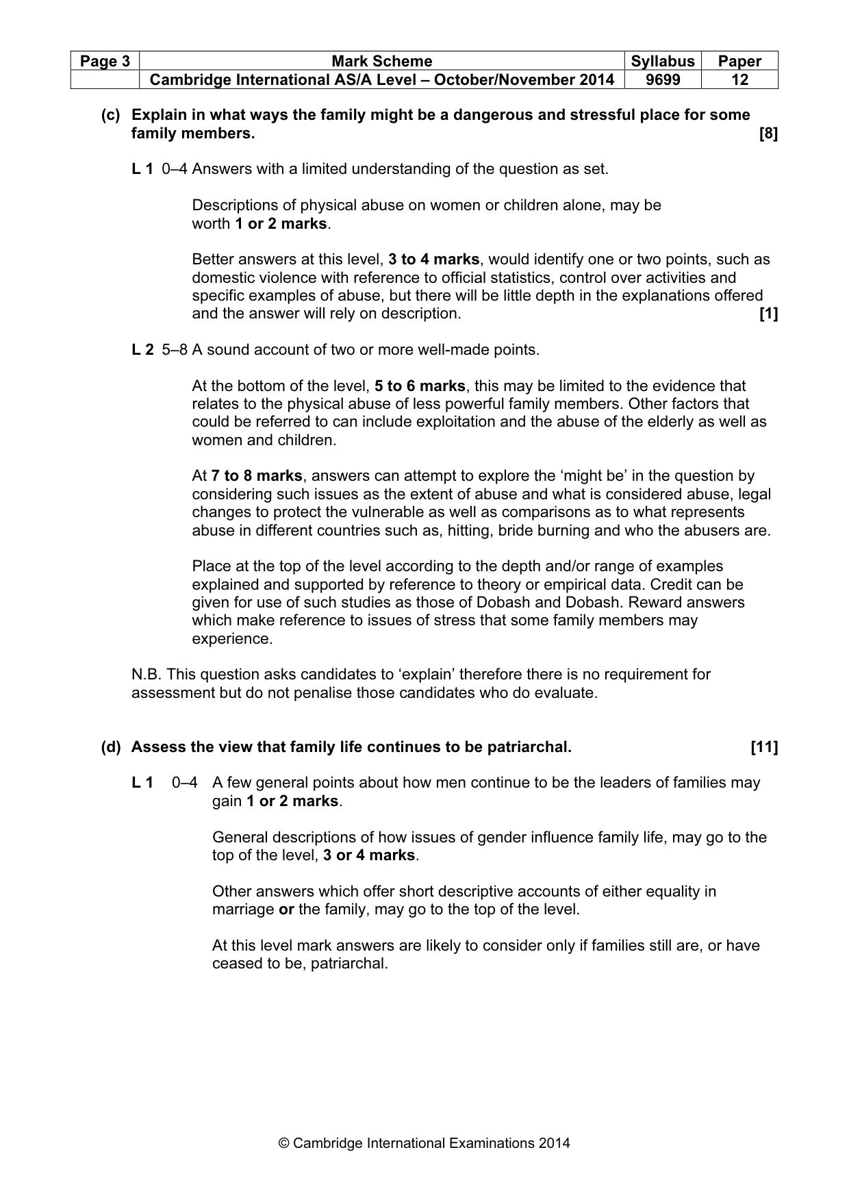 Mark scheme, page 3 of 8