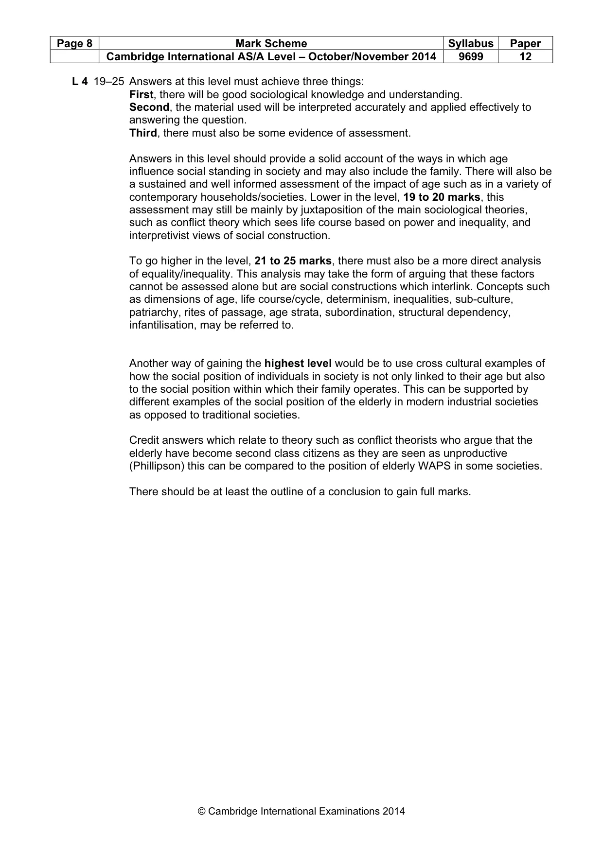 Mark scheme, page 8 of 8