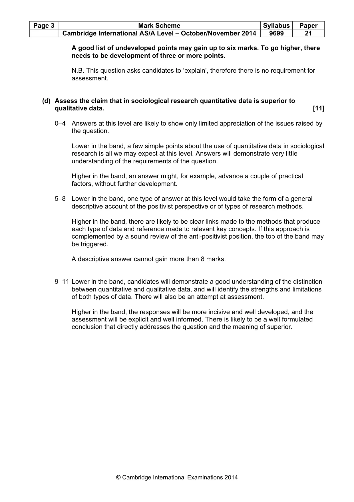 Mark scheme, page 3 of 6