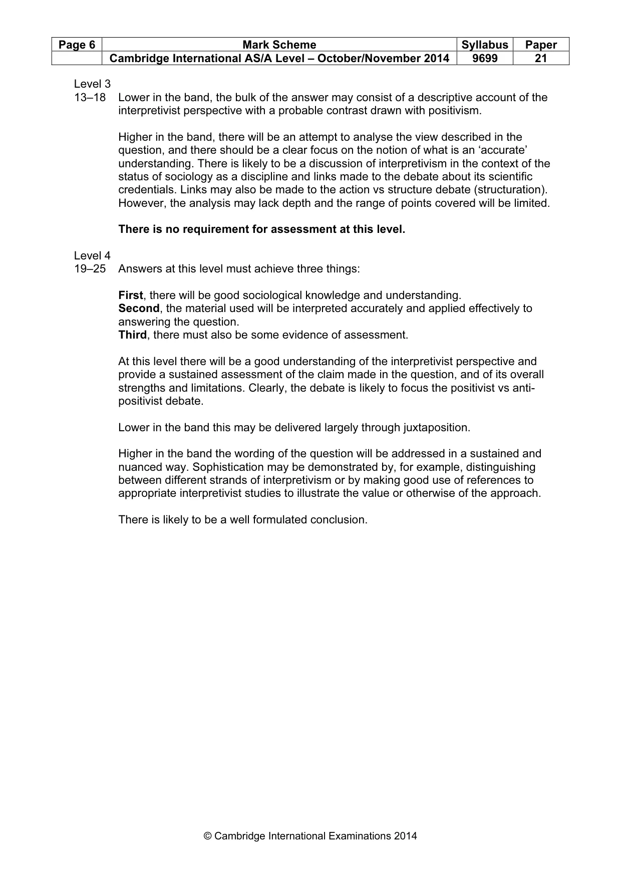 Mark scheme, page 6 of 6