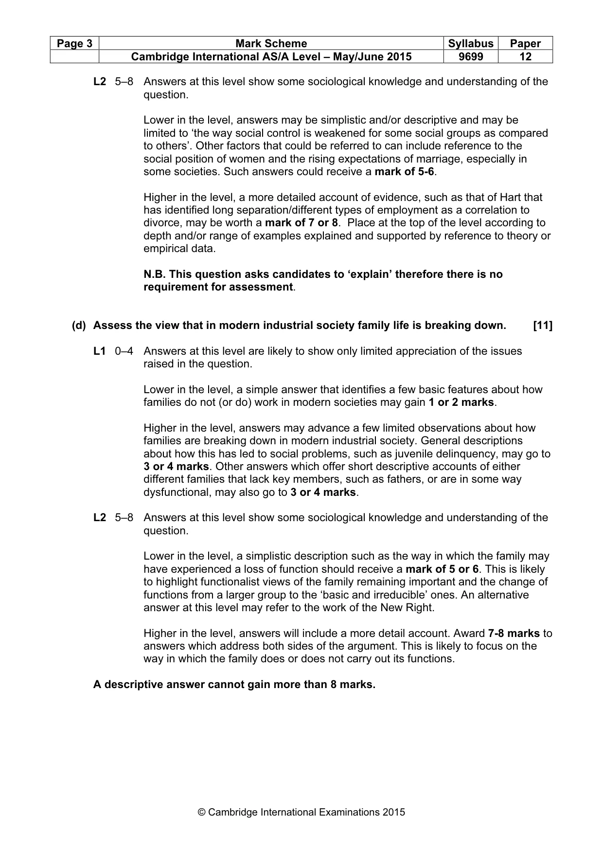 Mark scheme, page 3 of 8