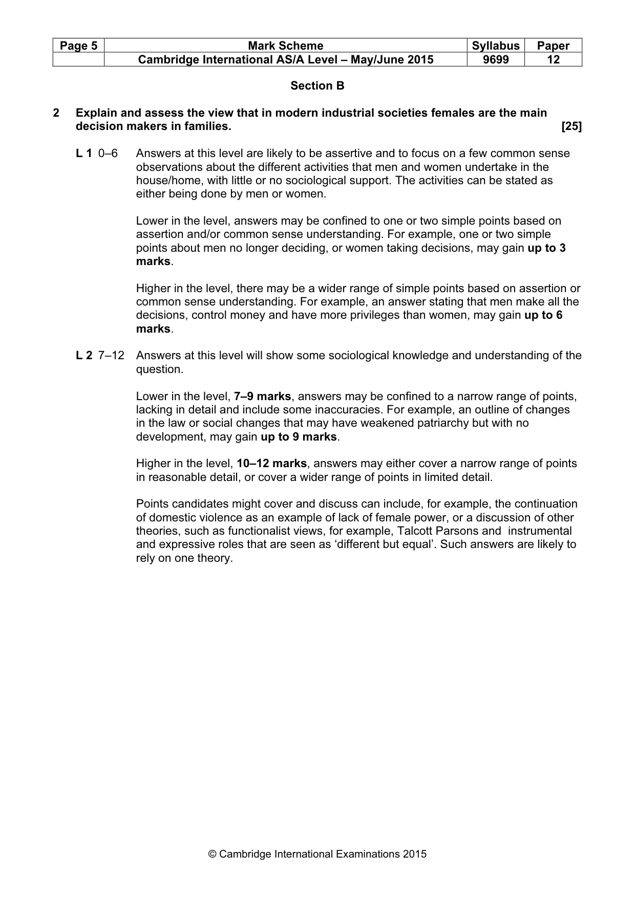 Mark scheme, page 5 of 8