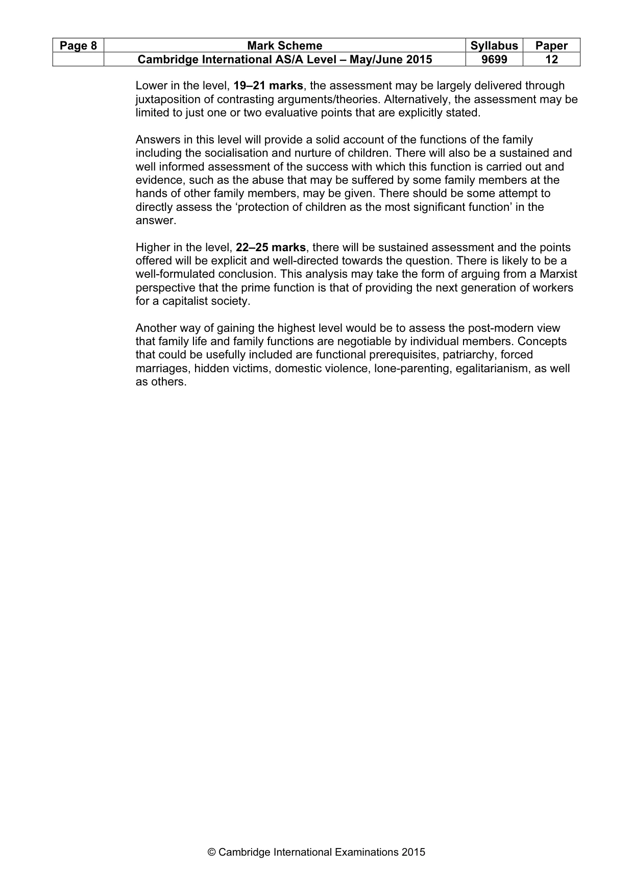 Mark scheme, page 8 of 8