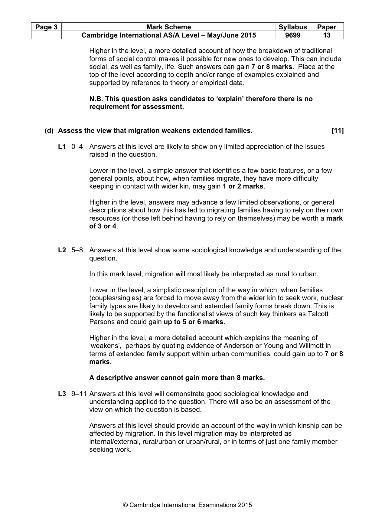 Mark scheme, page 3 of 8