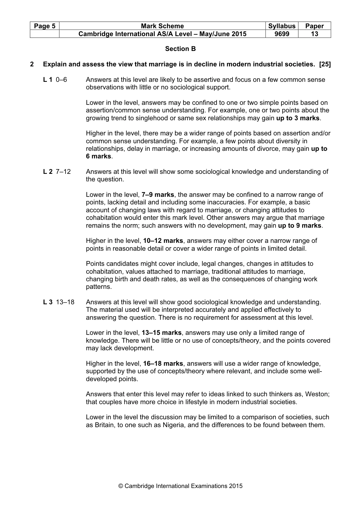 Mark scheme, page 5 of 8