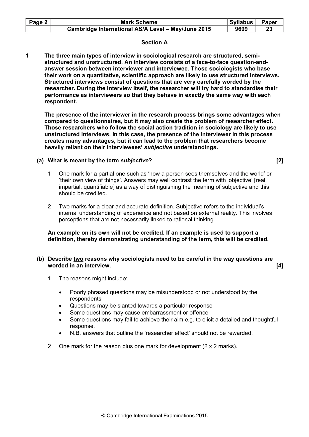 Mark scheme, page 2 of 7