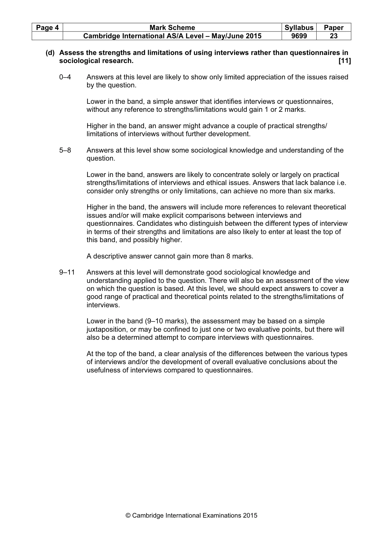 Mark scheme, page 4 of 7