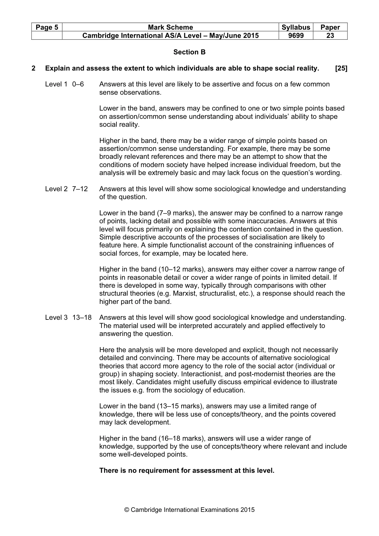 Mark scheme, page 5 of 7