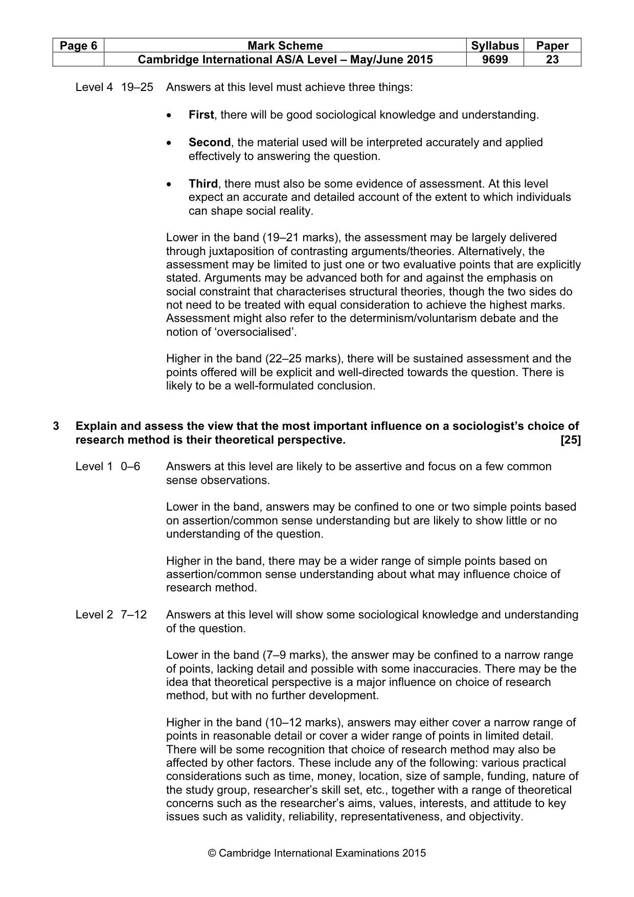 Mark scheme, page 6 of 7