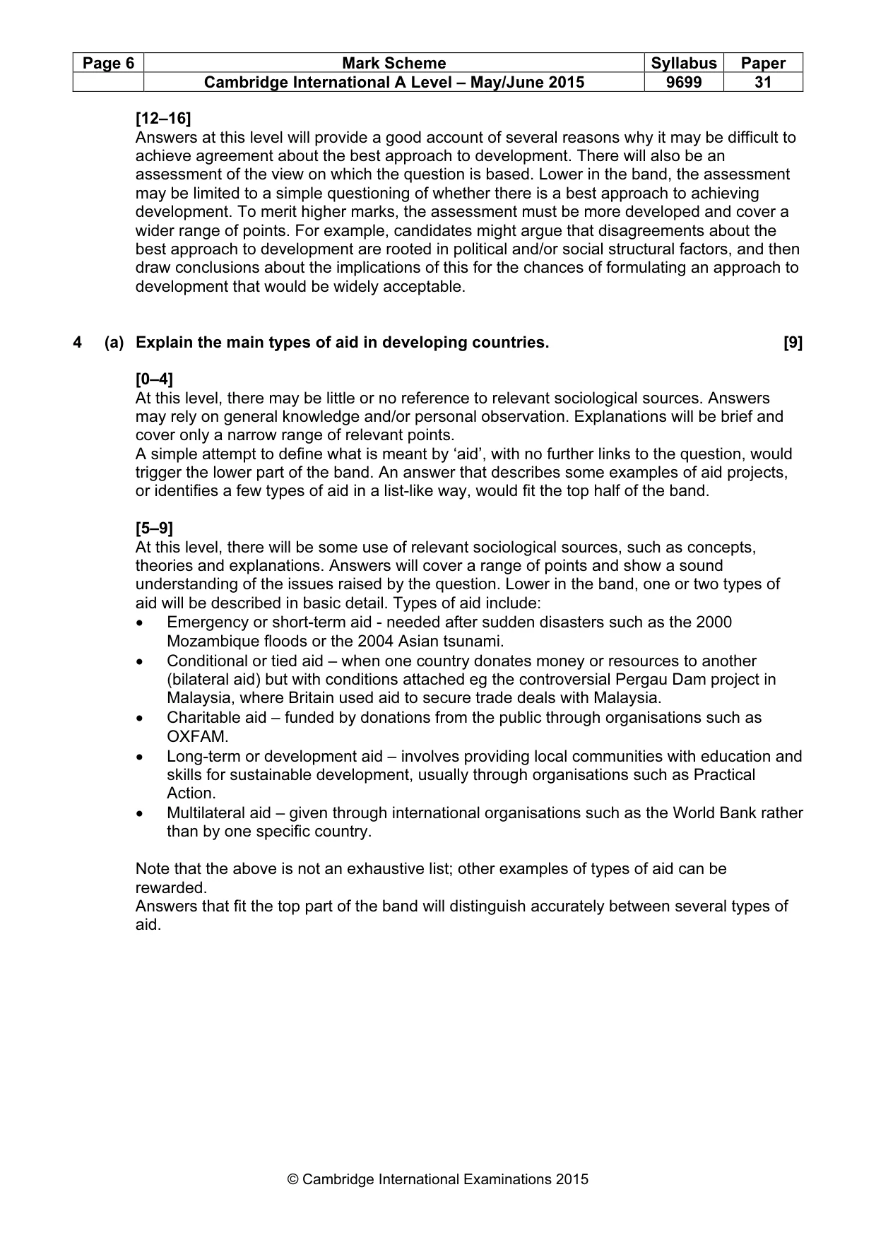 Mark scheme, page 6 of 12