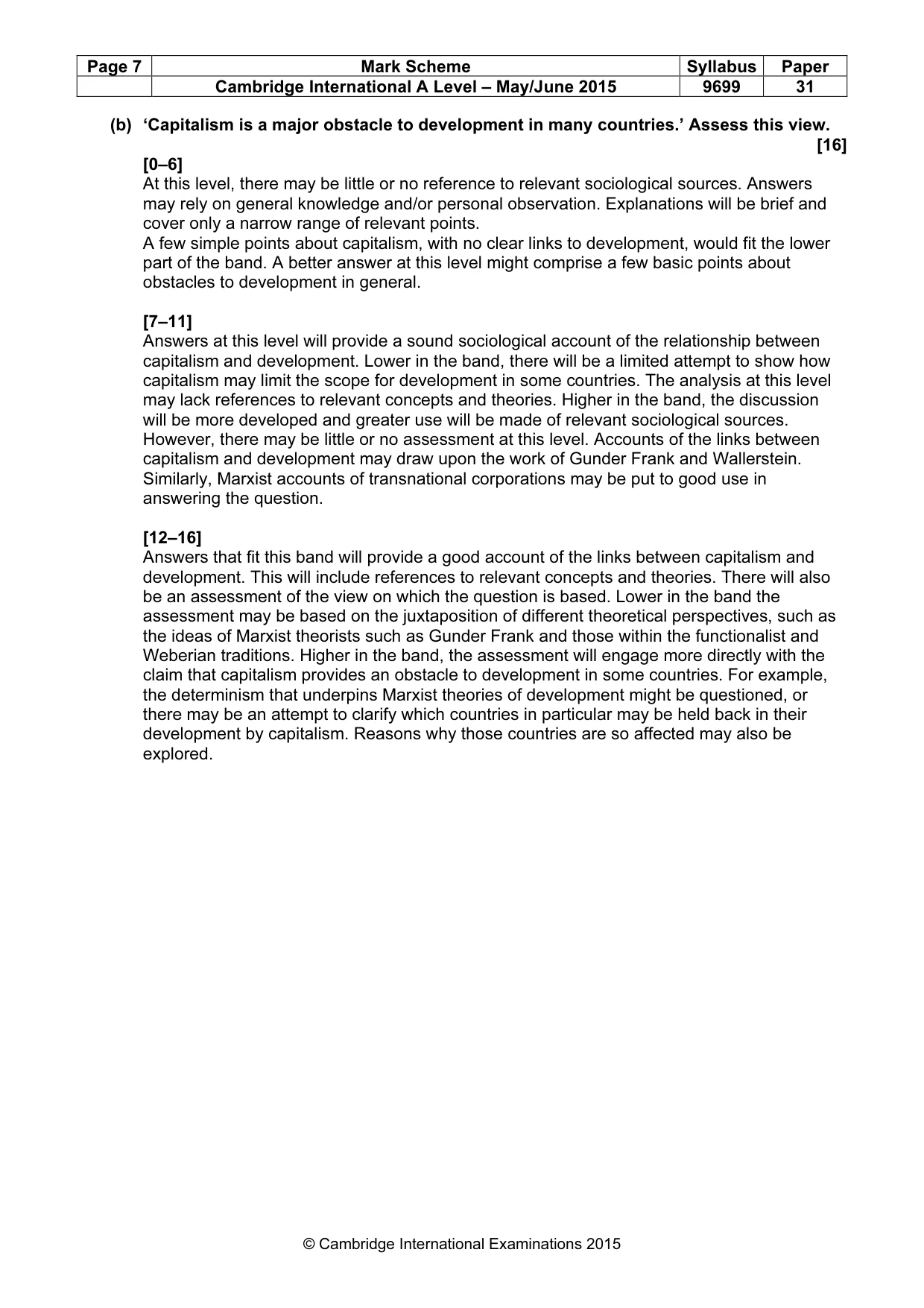 Mark scheme, page 7 of 12