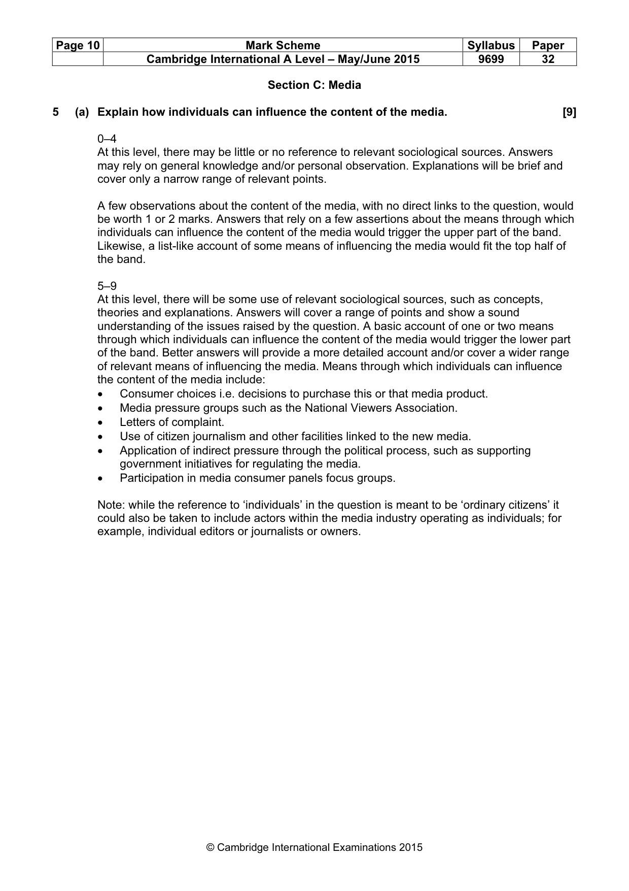 Mark scheme, page 10 of 17