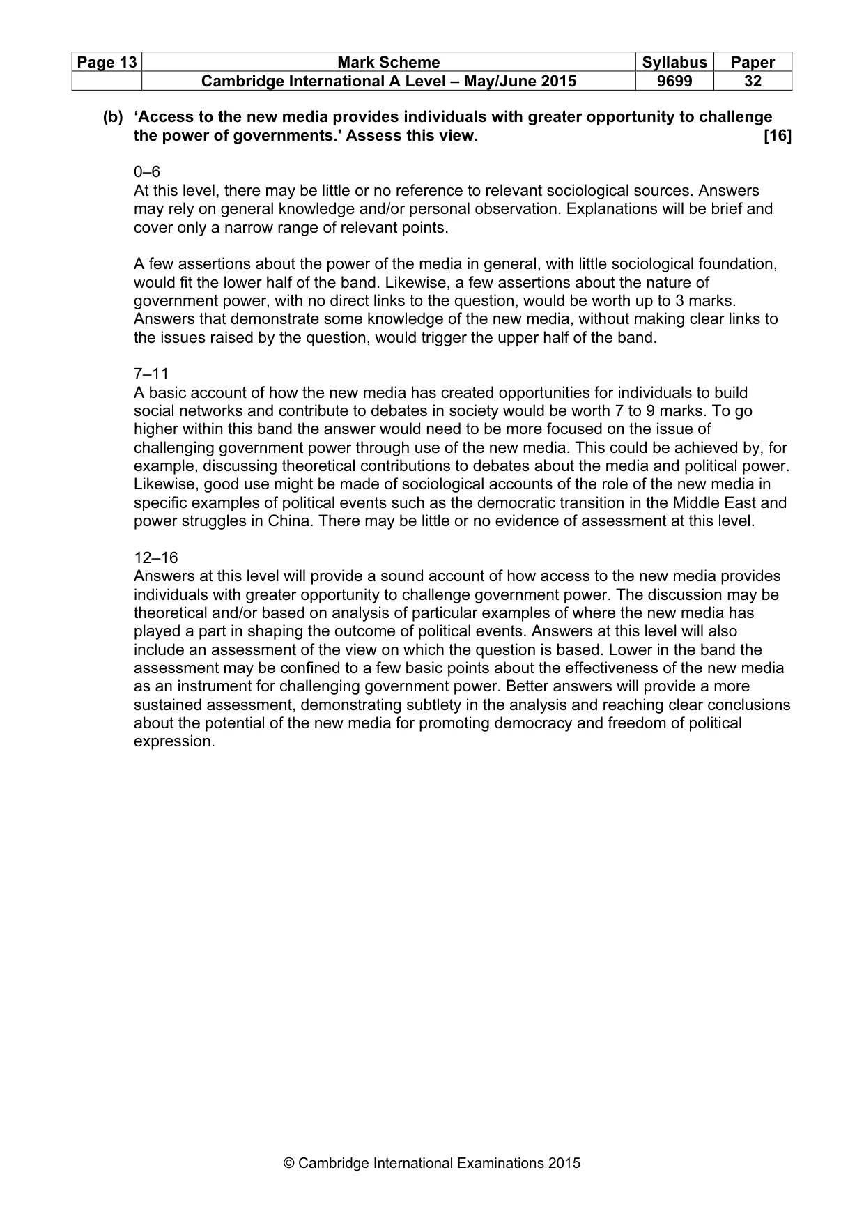 Mark scheme, page 13 of 17