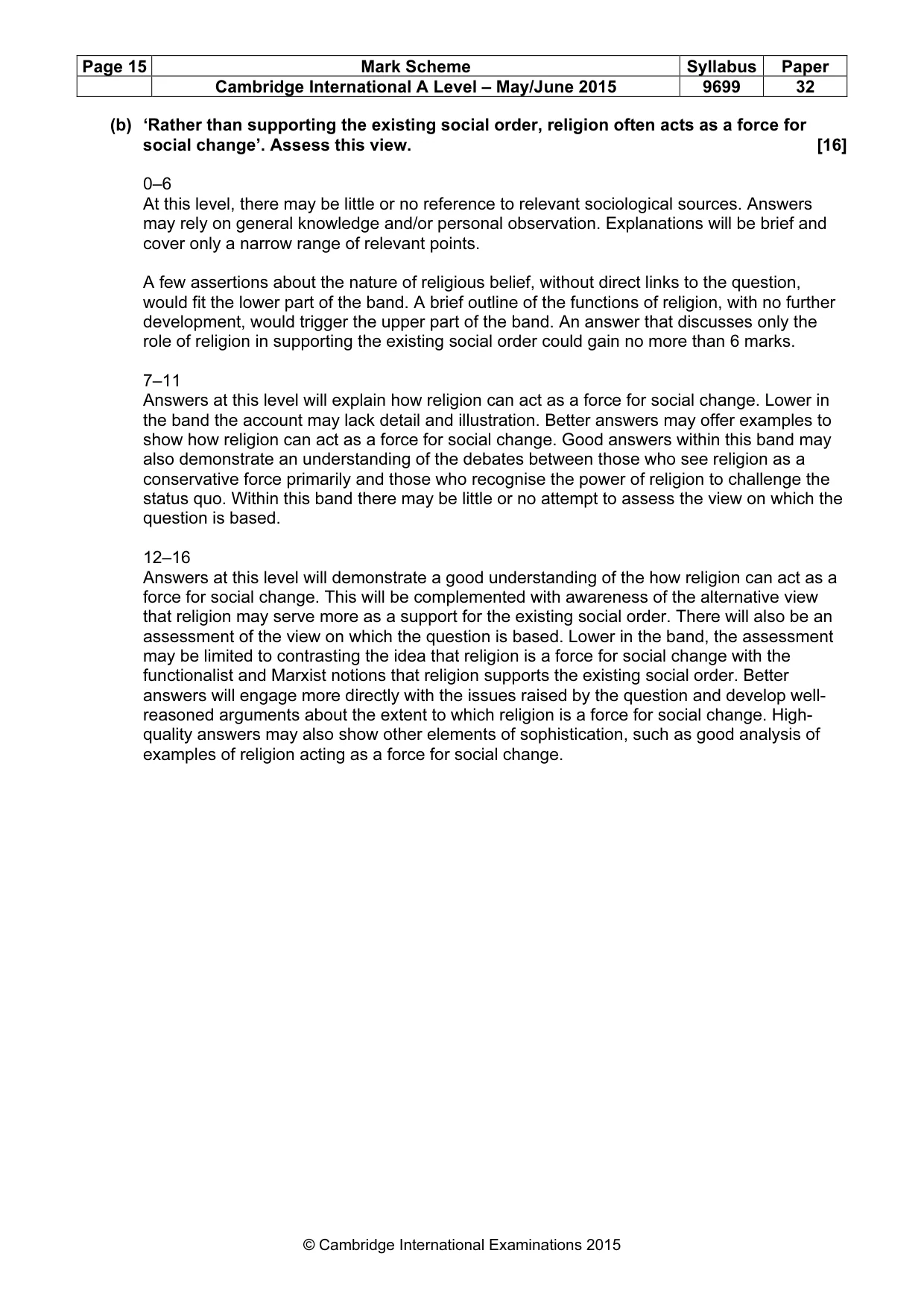Mark scheme, page 15 of 17
