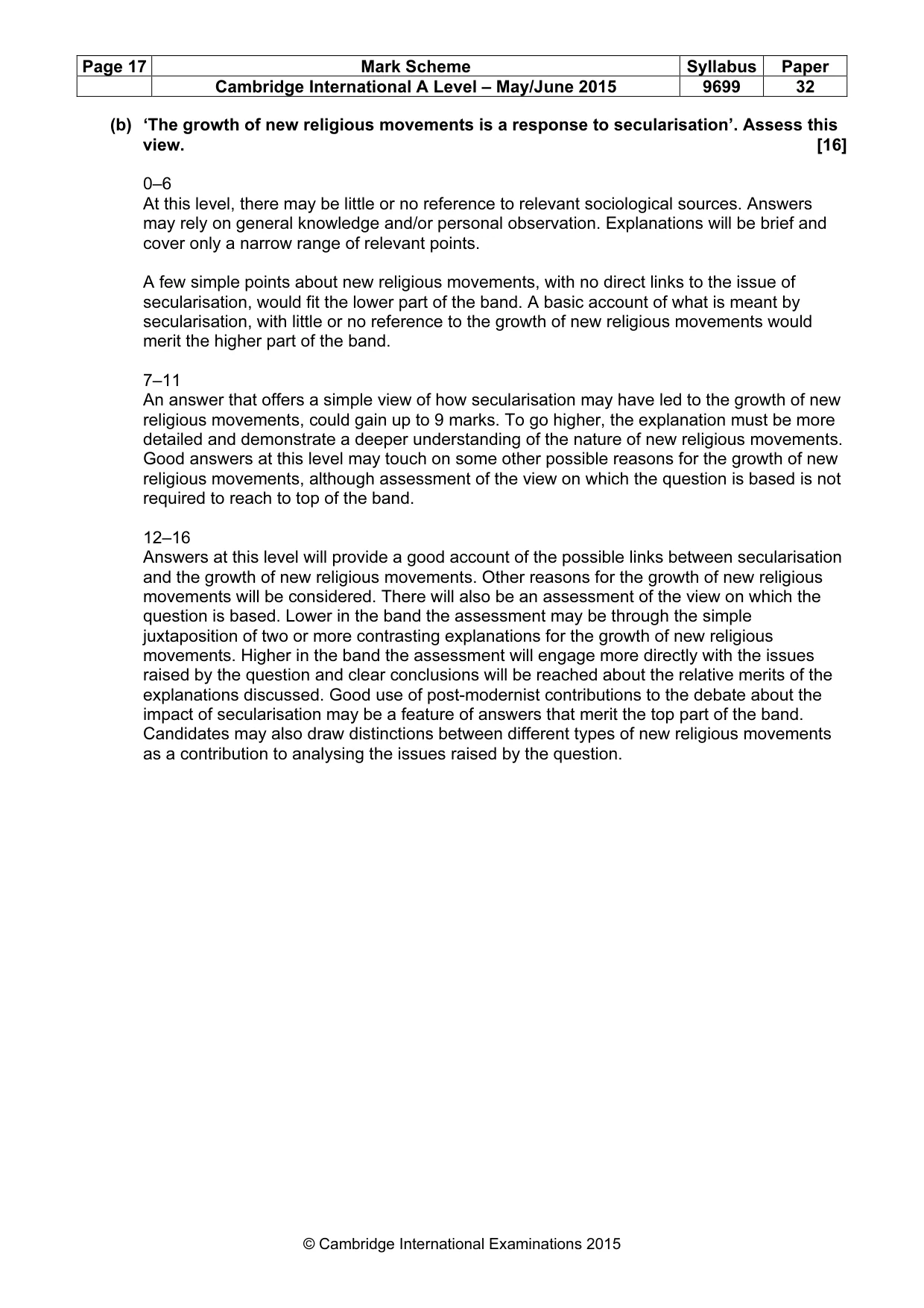 Mark scheme, page 17 of 17