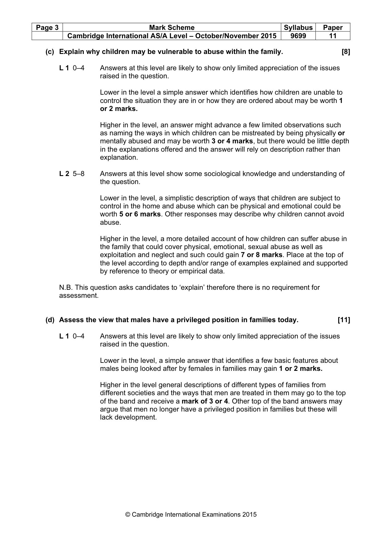 Mark scheme, page 3 of 8