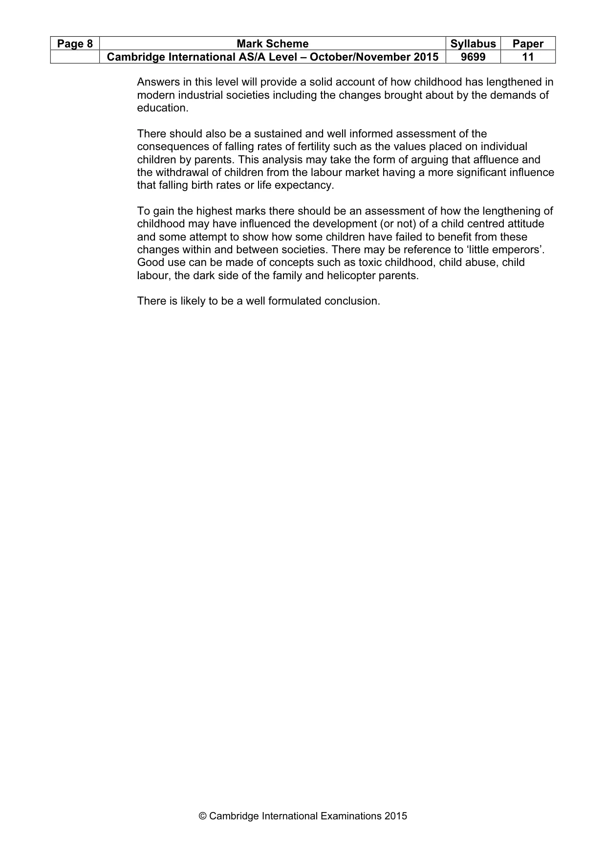 Mark scheme, page 8 of 8