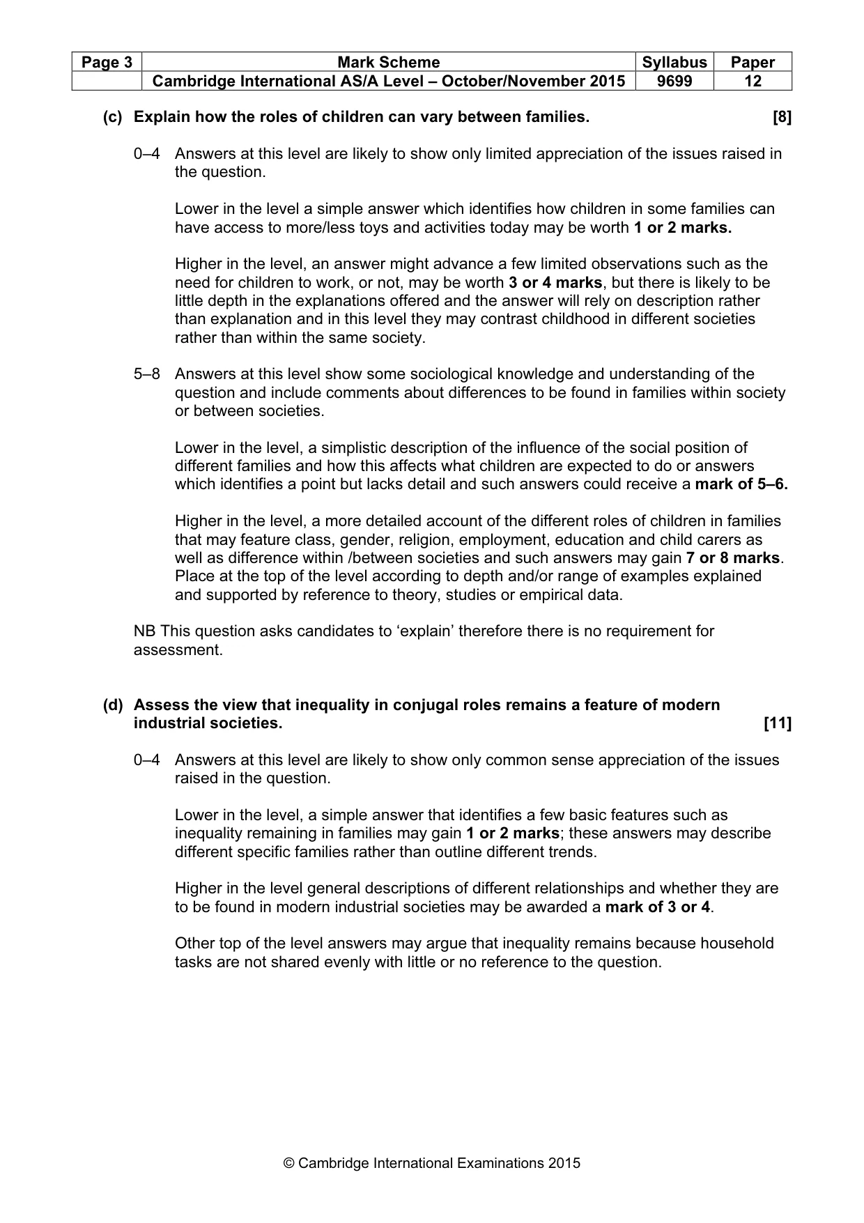 Mark scheme, page 3 of 8