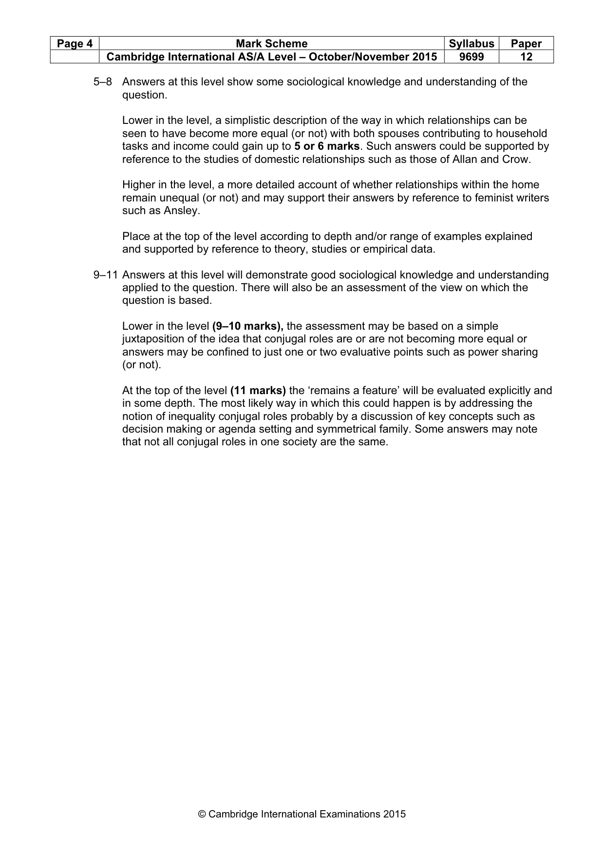 Mark scheme, page 4 of 8