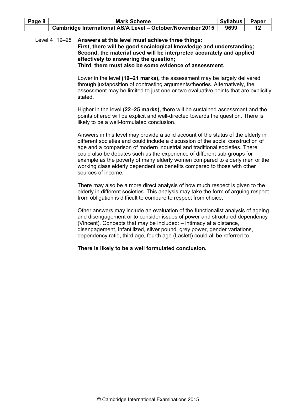 Mark scheme, page 8 of 8