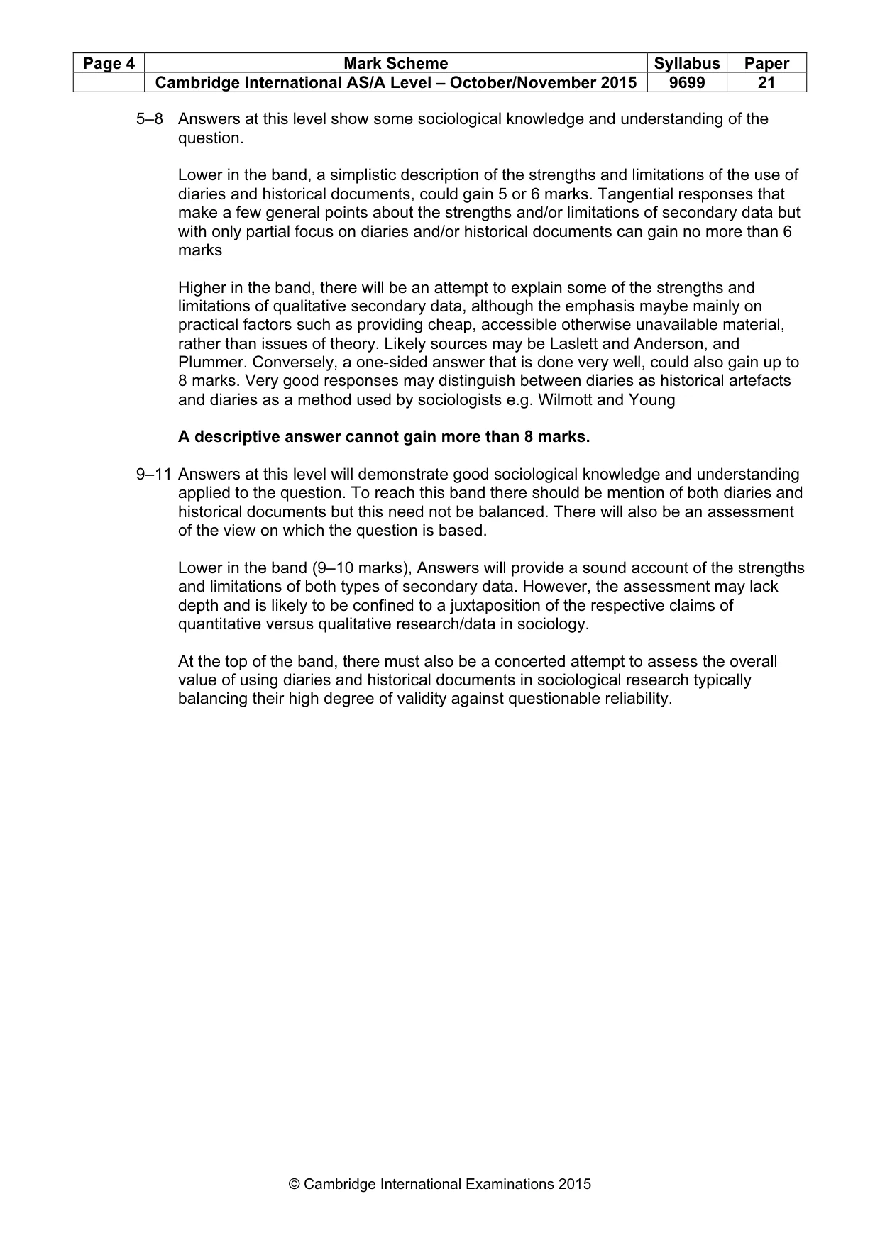Mark scheme, page 4 of 7