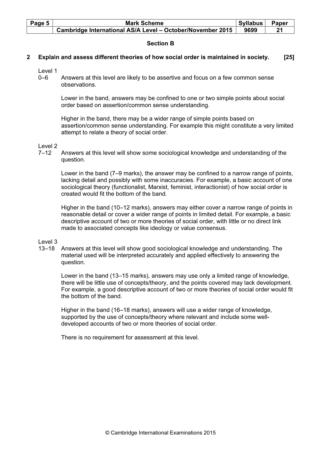 Mark scheme, page 5 of 7