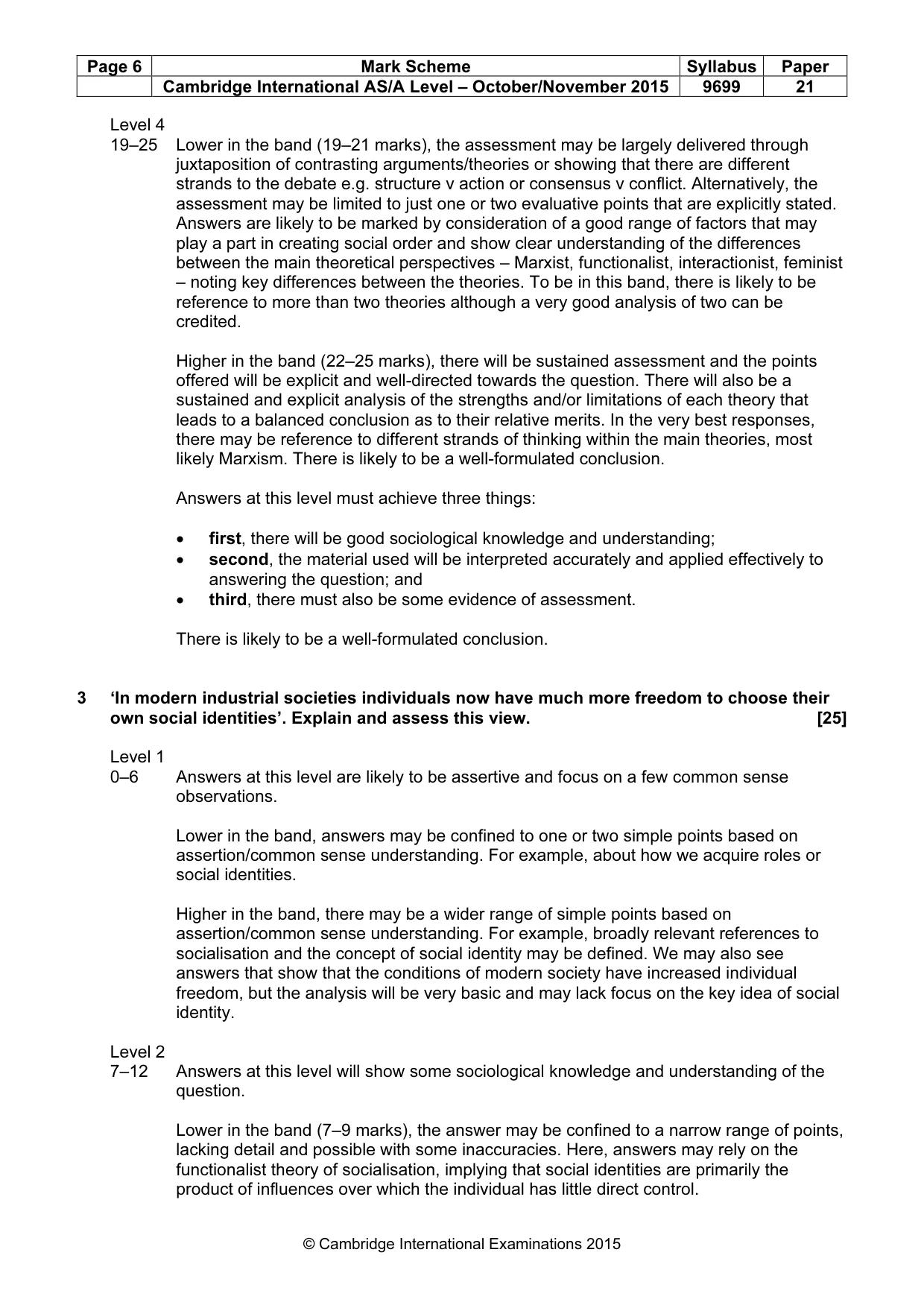 Mark scheme, page 6 of 7