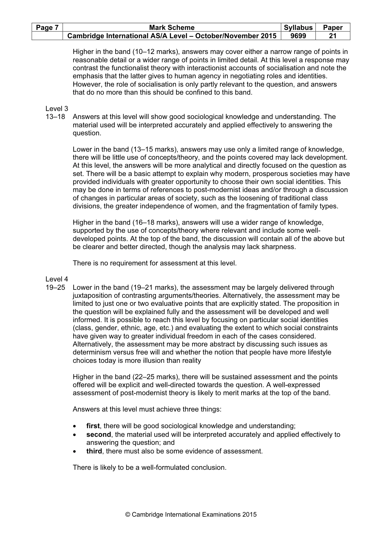 Mark scheme, page 7 of 7