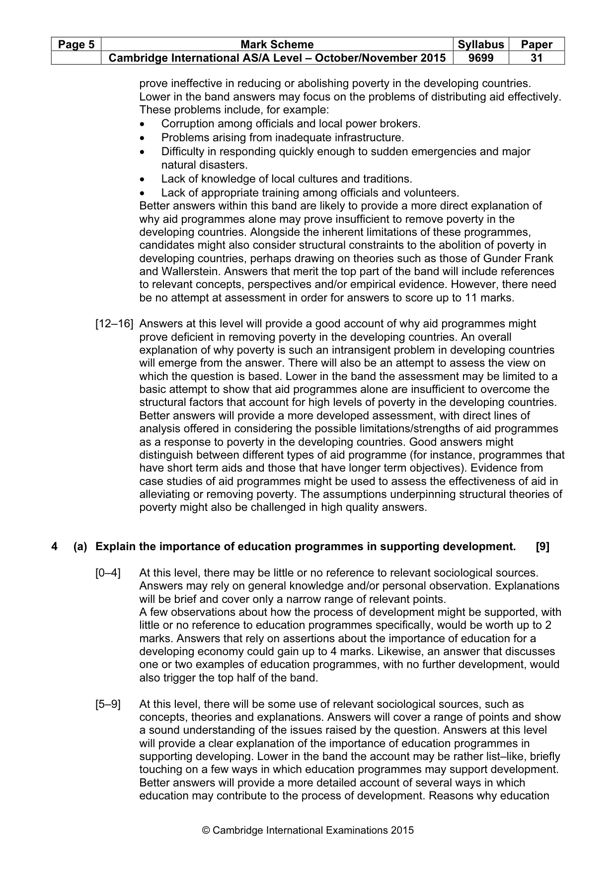 Mark scheme, page 5 of 11