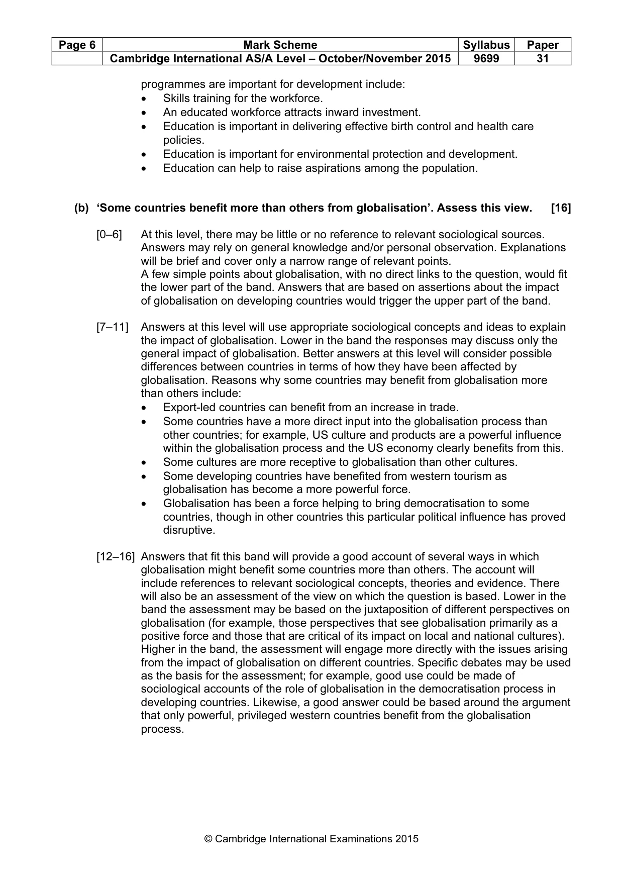 Mark scheme, page 6 of 11