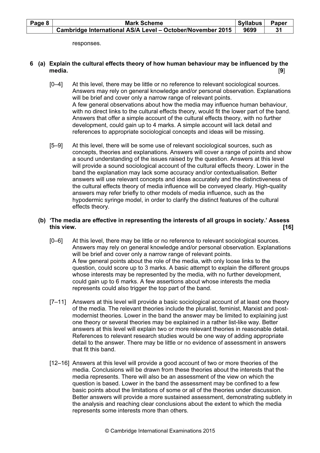 Mark scheme, page 8 of 11