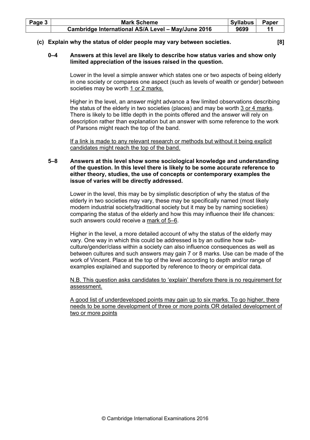 Mark scheme, page 3 of 9