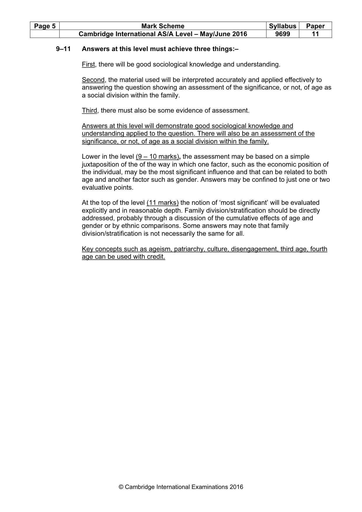Mark scheme, page 5 of 9