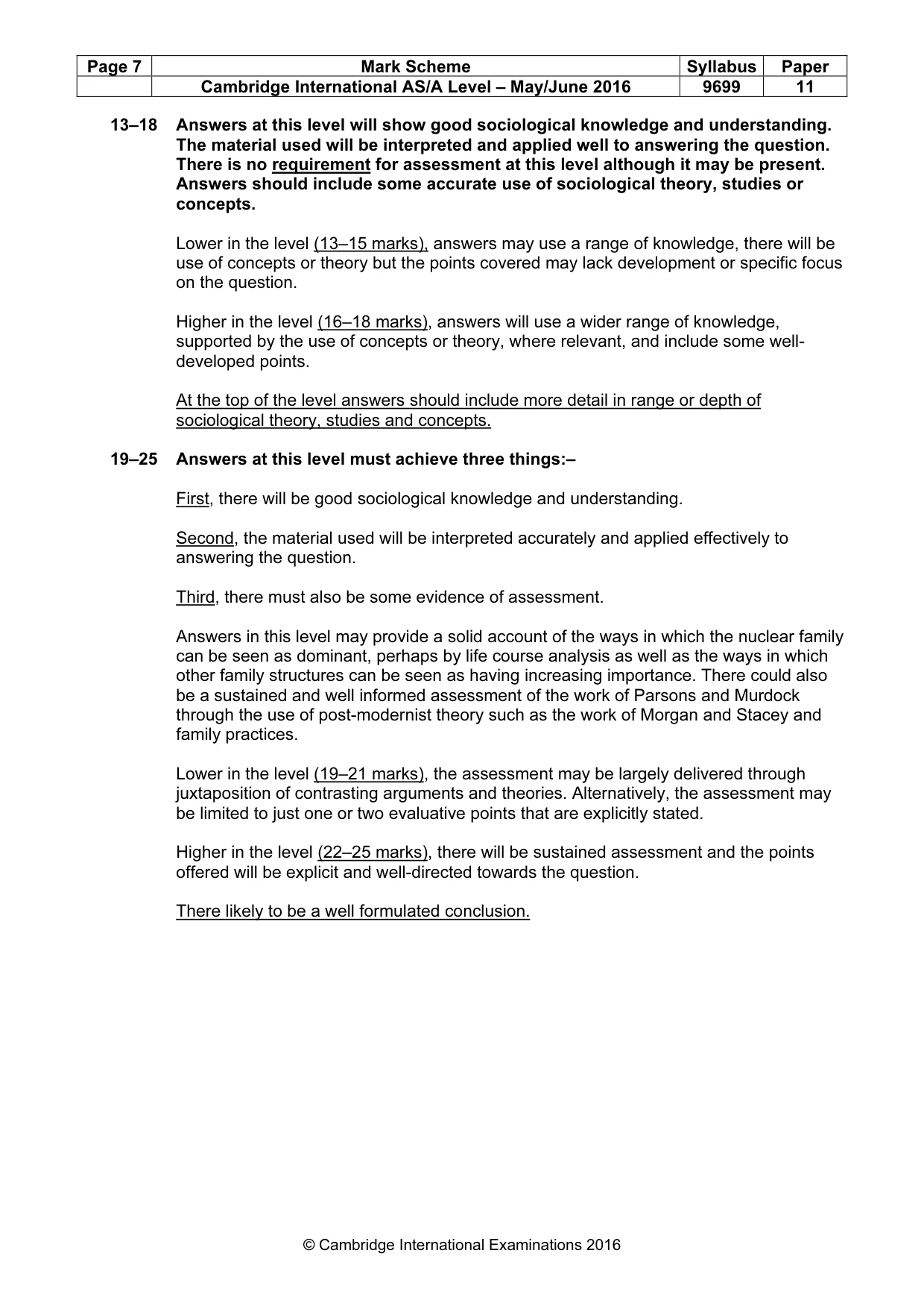 Mark scheme, page 7 of 9
