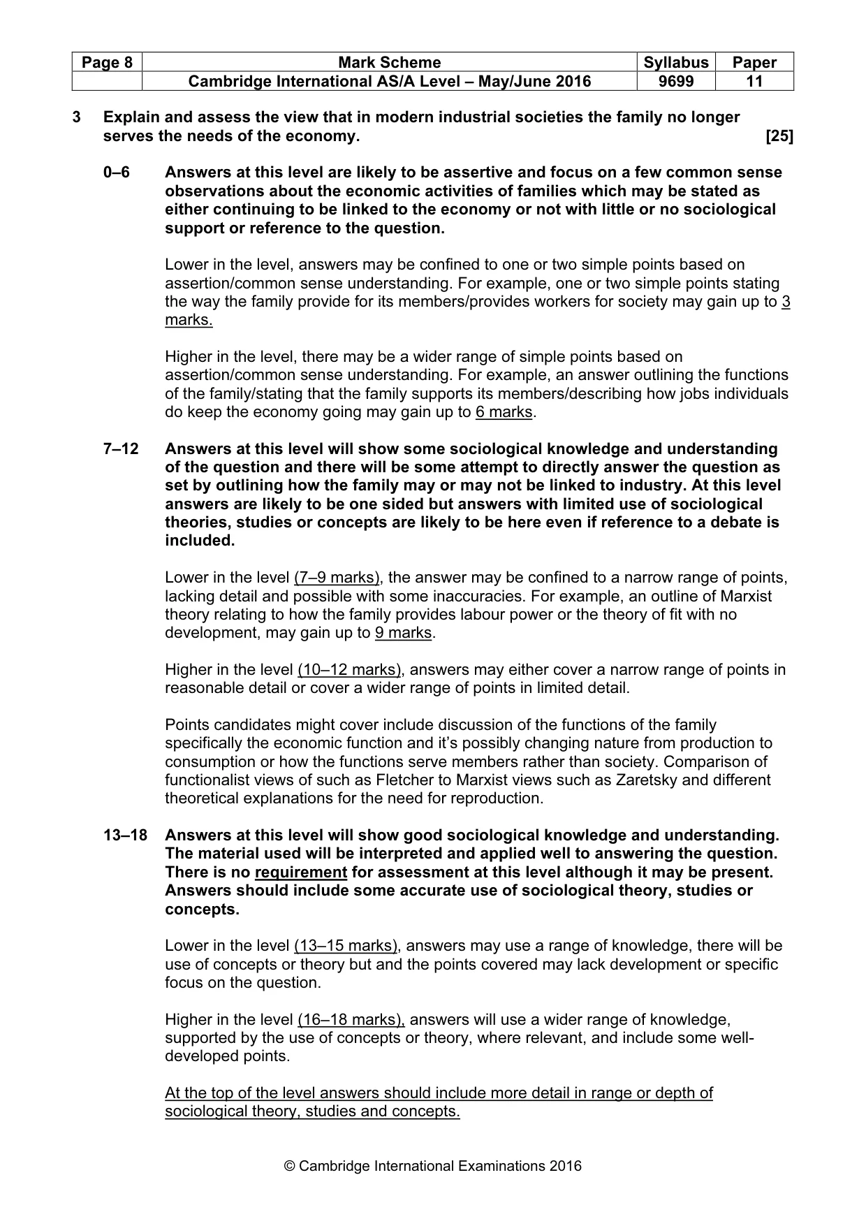 Mark scheme, page 8 of 9