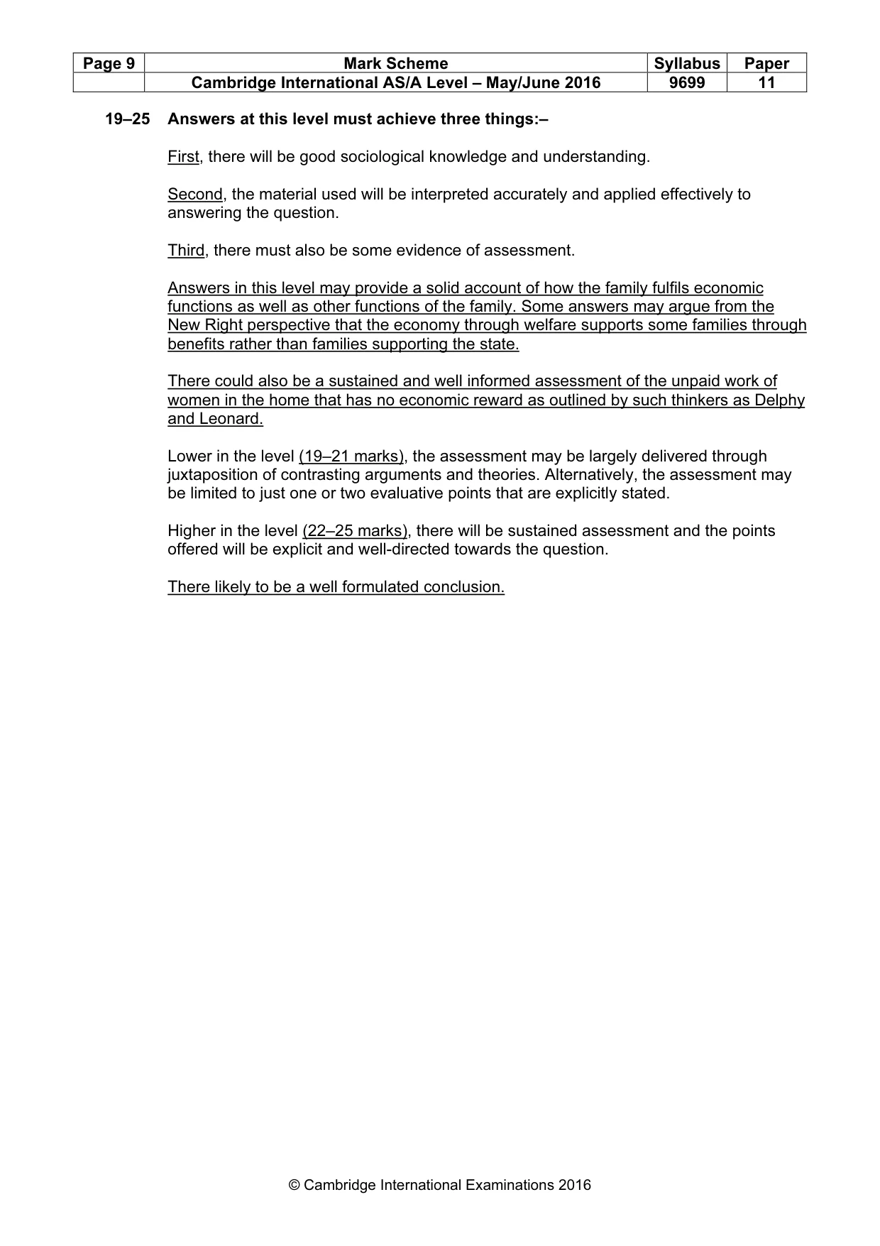 Mark scheme, page 9 of 9
