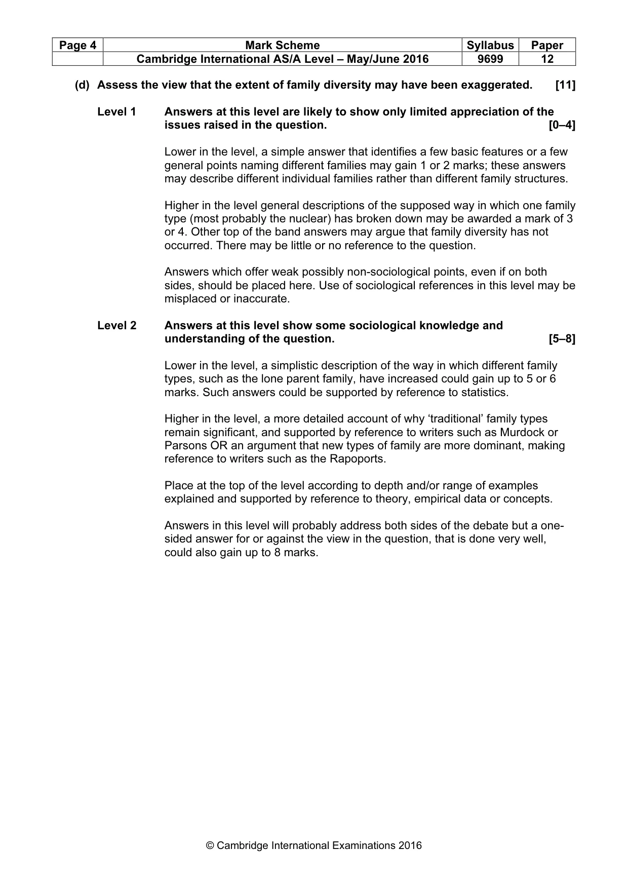 Mark scheme, page 4 of 9