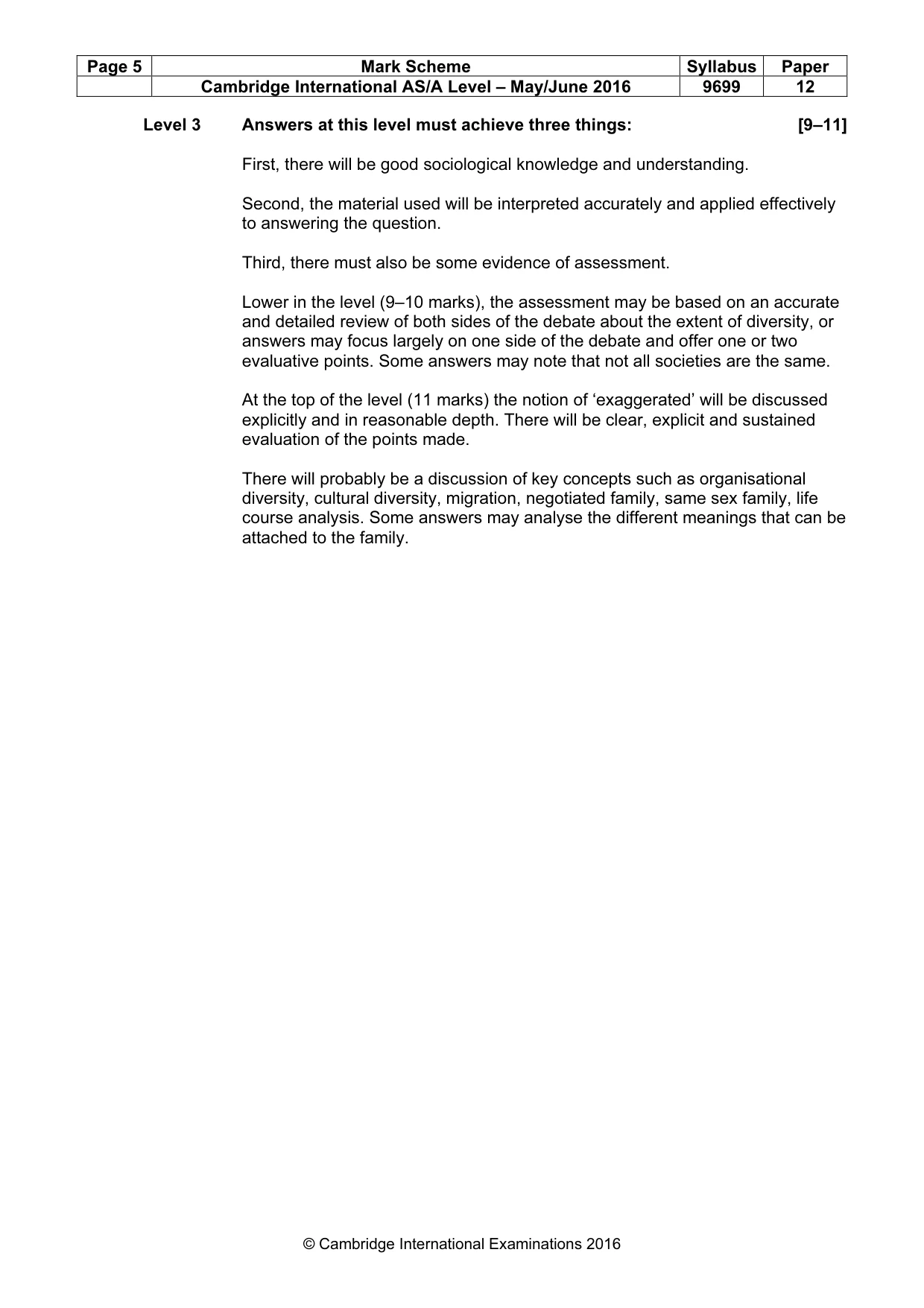 Mark scheme, page 5 of 9