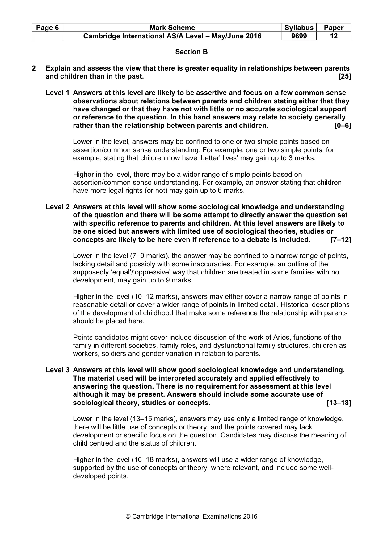 Mark scheme, page 6 of 9