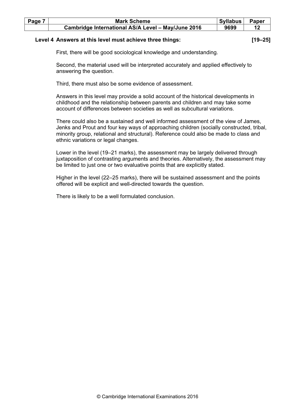 Mark scheme, page 7 of 9