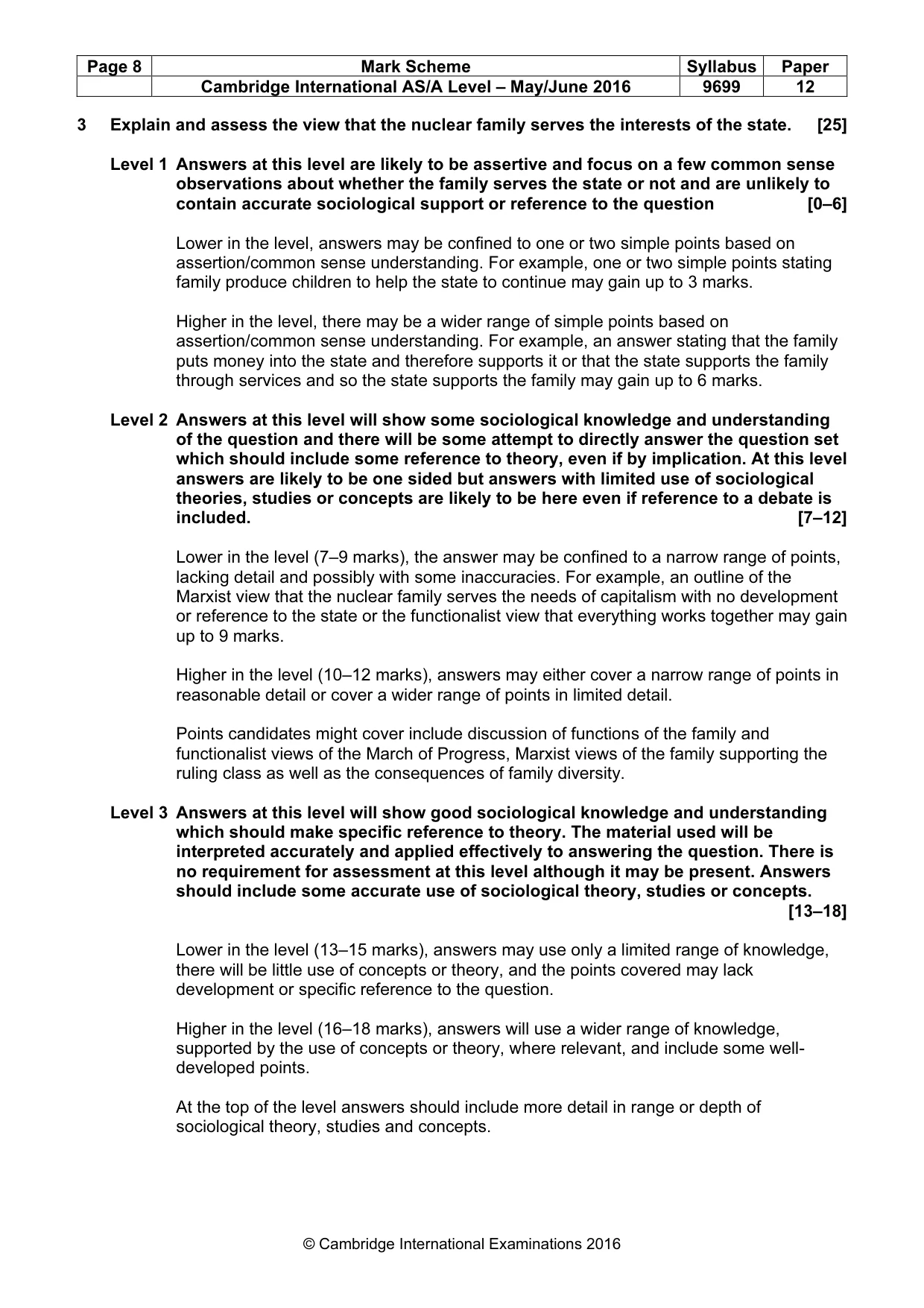 Mark scheme, page 8 of 9