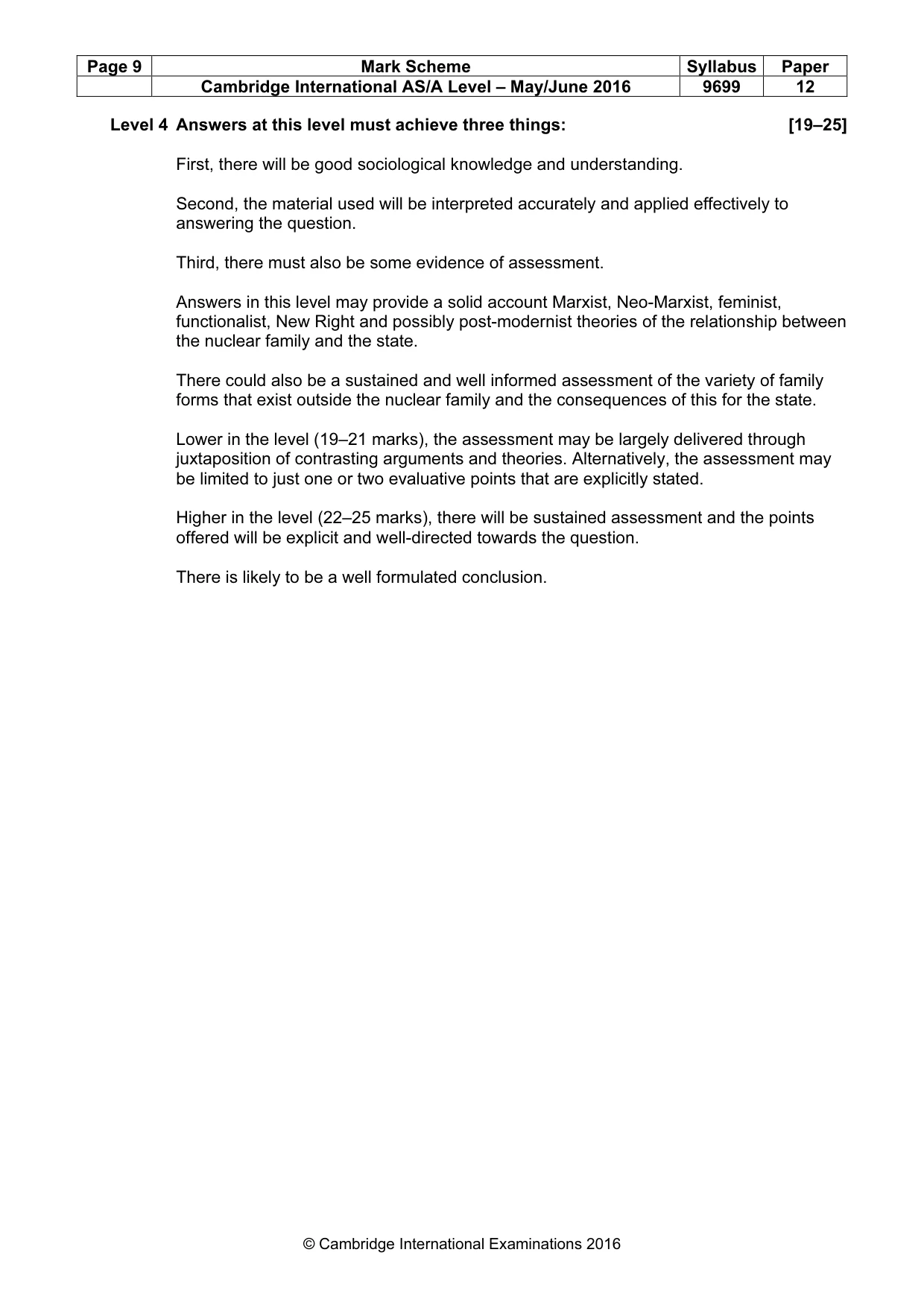 Mark scheme, page 9 of 9
