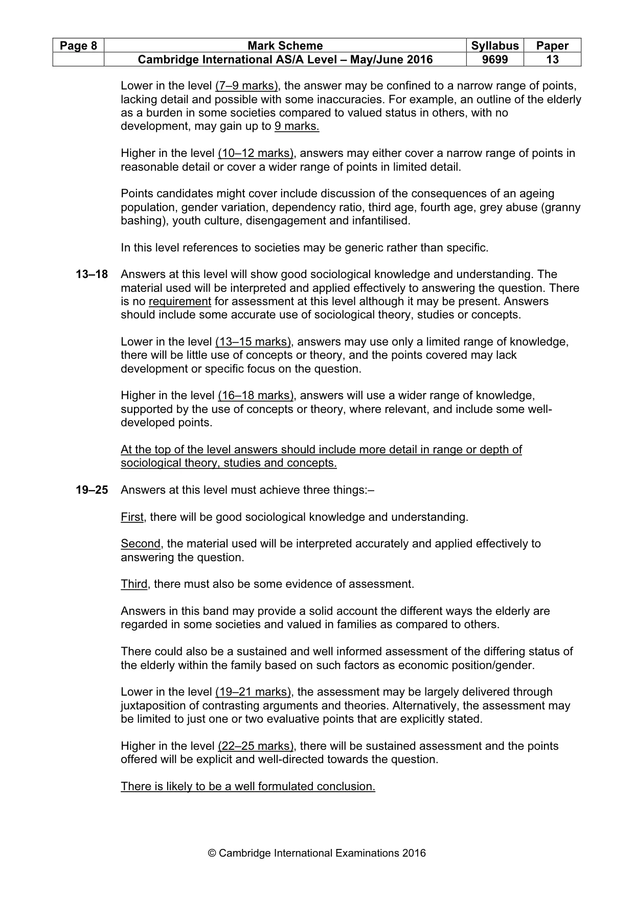 Mark scheme, page 8 of 8